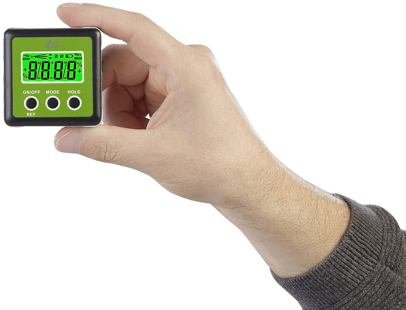 AGT Professional Inclinometer: Digital Protractor, Illuminated LCD Display, Aluminum, IP54, 0-360° (Spirit Level, Digital Inclinometer, Digital)