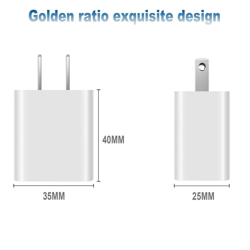 USB Wall Charger Block 2Pack Dual Port Cube Plug Power Charging Adapter Brick for Apple iPhone 11 Pro/XS Max/XR/X/8 Plus/7/6S/6/SE Box