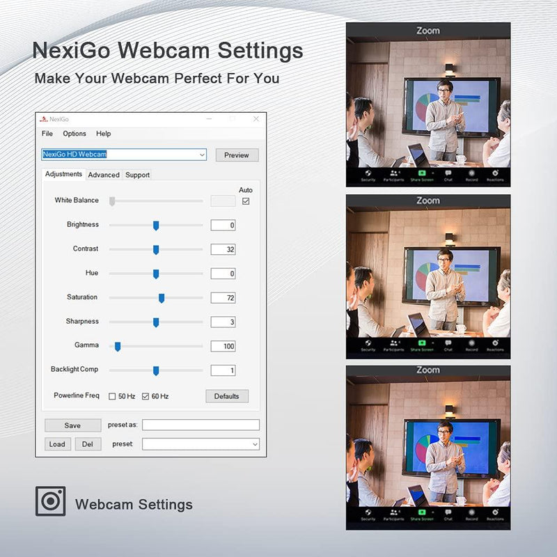 1080P Webcam with Software and Light, Privacy Cover and Dual Microphones, Advanced Auto-Focus, Adjustable Brightness, 2021 NexiGo N680E Web Camera for Zoom Skype Facetime, PC Mac Laptop Desktop