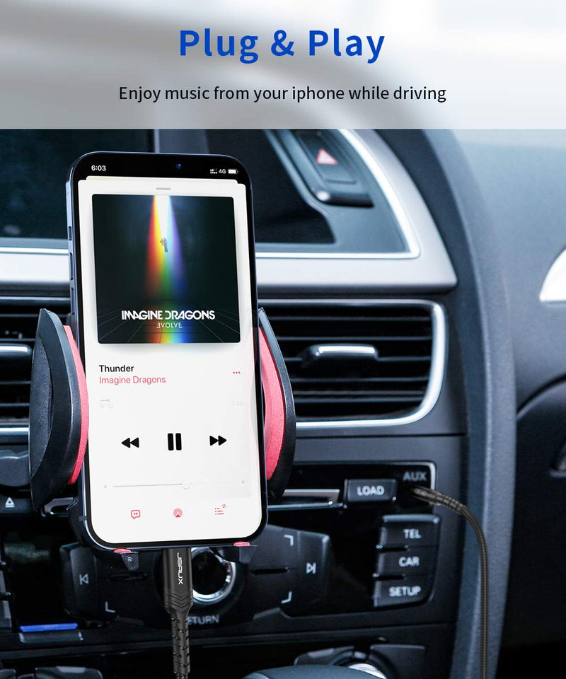 Lightning to 3.5mm Audio Cable 3.3FT, JSAUX [Apple MFi Certified] iPhone Headphones Jack Lightning Aux Cord Compatible with iPhone 13/13 Pro/13 Pro Max/12/12Pro/12 Pro Max/11/11 Pro Max/X/XS/XR-Black Black