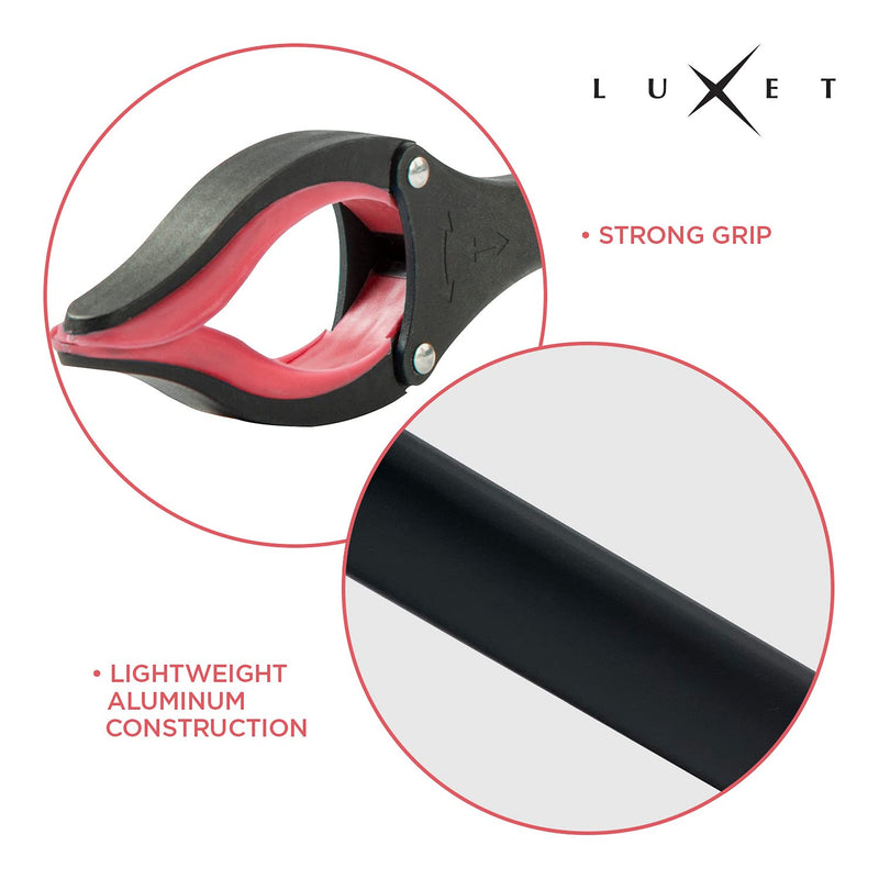 Grabber Reacher Tool, Long 32 Inch Aluminum Foldable Pick Up Stick, Strong Grip Magnetic Tip for Store Shelves, Lightweight Trash Picker Claw Reacher Grabber Tool for Elderly - by Luxet (Red) Red
