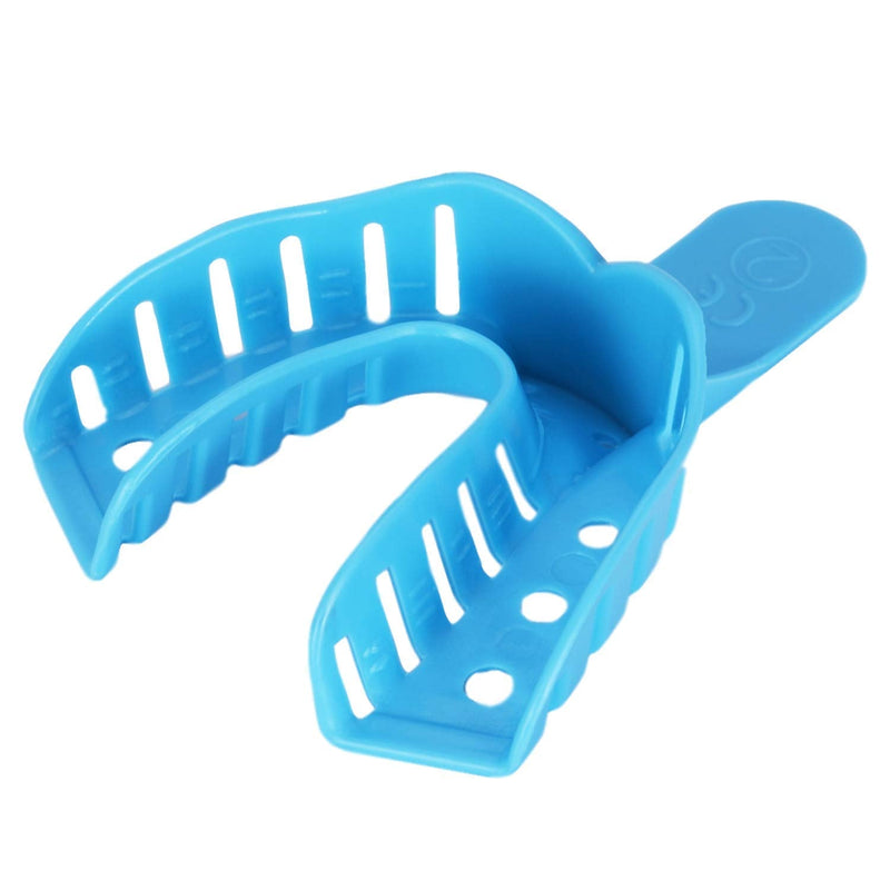 JMU Dental Impression Tray, Bag of 12 Perforated Disposable Trays, 2 Large Lower #2