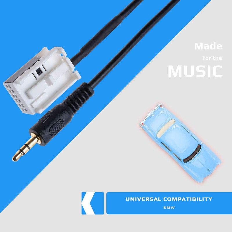 AUX Input Audio Cable Car Adapter Compatible with B M W| 12 pin Changer Transmiter 3.5 Male Extension Wire Connector | 4.9ft
