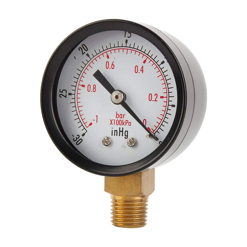 Vacuum Gauges, Akozon Vacuum Pressure Gauge, 2 Inch Mini Dial Air Vacuum Pressure Gauge 1/4 Inch NPT Vacuum Pressure Gauge Mini Low Pressure Pressure Gauge