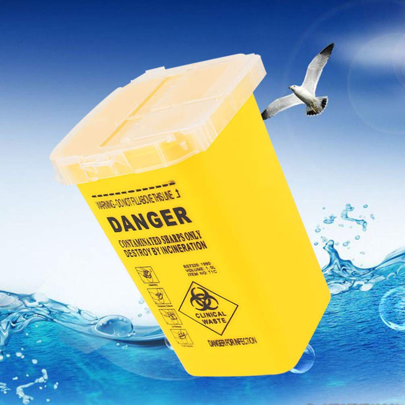 DOITOOL Container Needle Disposal Box Tattoo Medical Disposal Container Sharps Container Waste Box for Tattoo Supplies Yellow