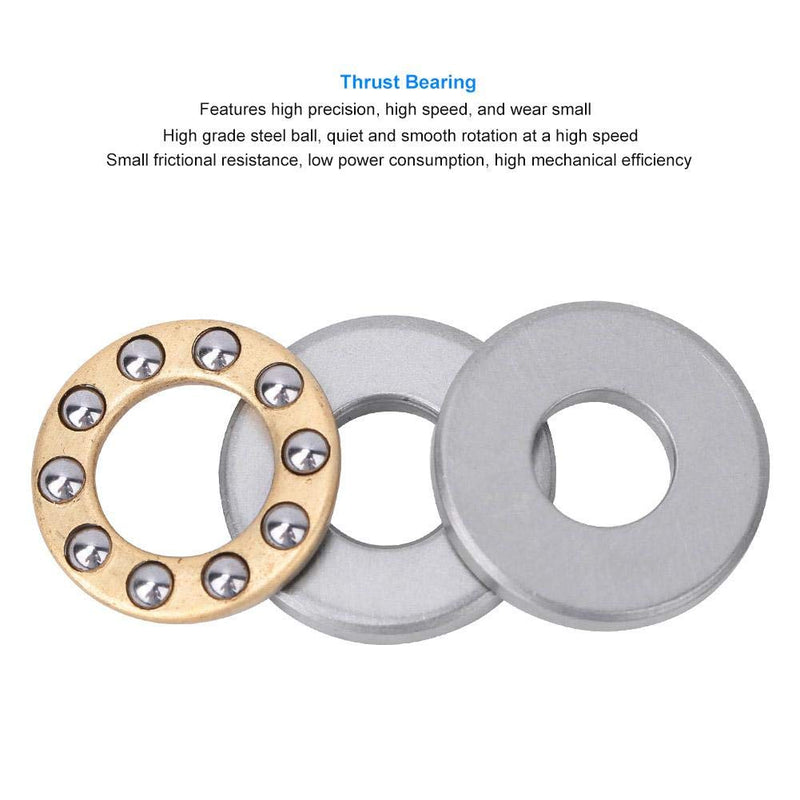 10Pcs Ball Thrust Ball Bearings, High Exactness Miniature Thrust Ball Bearings Flat Steel Bearings Set, Thrust Ball Bearings (F8-16M) F8-16M