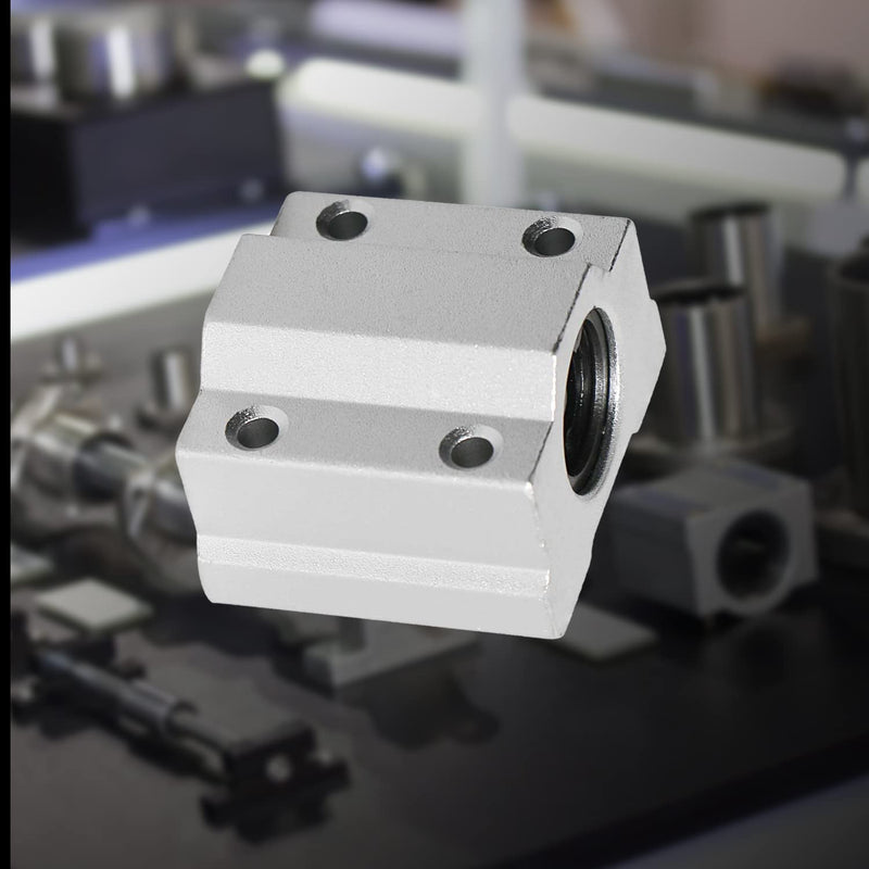 Aopin SCS6UU Linear Ball Bearing Aluminum Slide Block, ID 6mm Linear Motion Ball Bearings CNC Slide Bushing , 4 Rows of Steel Balls, Great for CNC, 3D Printer, Linear Rail Guide 4 PCS
