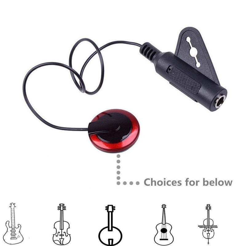 Imelod Contact Microphone Piezo Pickup Violin Microphone Pickup Cello Banjo Ukulele Mandolin Guitar Microphone Pickup Red