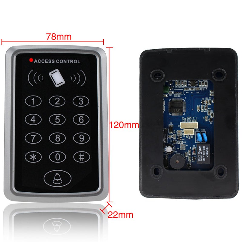 HFeng Standalone Access Control Keypad RFID Keyboard Waterproof Cover for Door Locks Access Control System + 10pcs Keychains