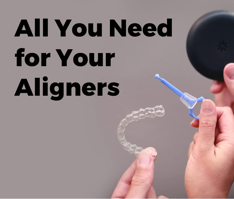 PUL 2 in 1 Chewies & Clear Aligner Removal Tool Combo by The Pultool | Compatible with Invisalign Removable Braces & Trays, Aligners, Retainers, & Dentures | Hygienic, Durable, Compact