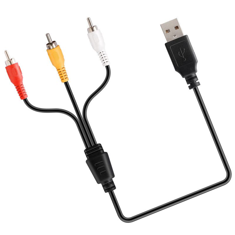 Yeworth USB to 3RCA Cable, 1.5m USB Male to 3 RCA Male Jack Splitter Audio Video AV Composite Adapter Cable for USB-enabled TVs and PCs