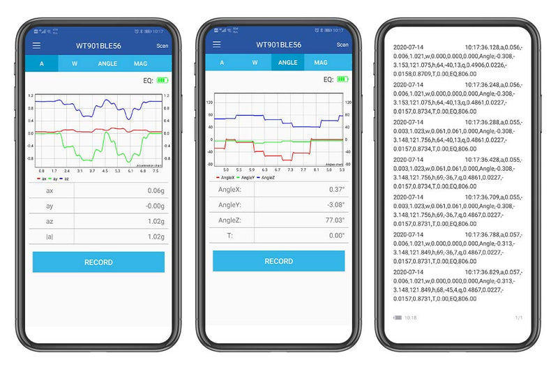 [Bluetooth 5.0 Accelerometer+Inclinometer] WT901BLE MPU9250 High-Precision 9-axis Gyroscope+Angle(0.05° Accuracy)+Magnetometer with Kalman Filtering, 50Hz Low-Power 3-axis AHRS IMU Sensor for Arduino