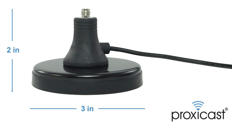 Proxicast Premium Extra Large 3-Inch Magnetic Antenna Base (SMA Jack / SMA Plug) for 3G / 4G / LTE Cellular, Ham, ADS-B, GPS Antennas