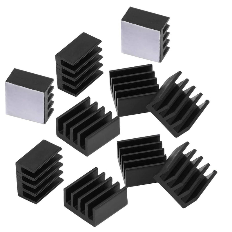 Easycargo 124pcs Heatsink Kit 9 Sizes Multicolor Aluminum + Copper + Thermal Conductive Adhesive Tape, Cooler Heat Sink Cooling VRM VRAM CPU GPU Small IC Laptop M.2 SSD NVMe Raspberry Pi 4 Heatsink Pre-Applied Thermal Tape