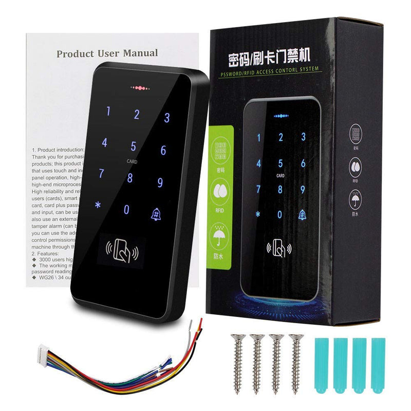 LEXI Ultimate Full Waterproof RFID Keypad, 3000 Users Capacity, 125KHz Stand-Alone Access Control Touch Screen Panel, PIN Code, Wiegand 26, with 10pcs RFID Key fob Cards, Can be Installed Outdoor S20IP68+10ID