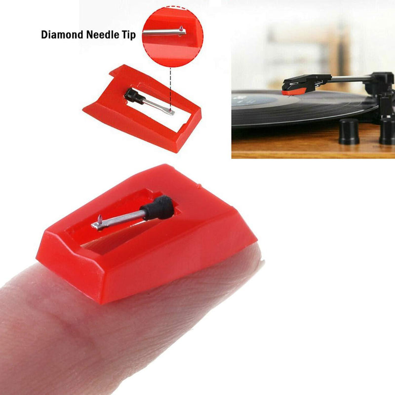 Record Player Needles,3 Pack Universal Turntable Replacement Stylus Needles for Vinyl Record Player, LP Player, Phonograph (onesize, Red)