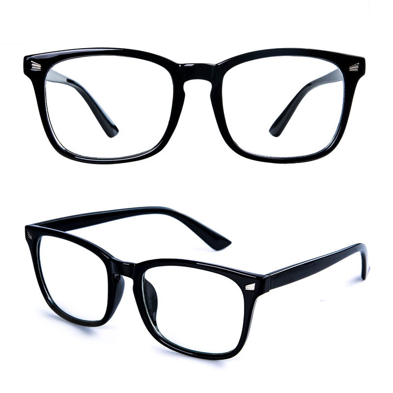 Blue Light Blocking Glasses Square with Anti Computer Glare for Gaming Reading Women and Men Black