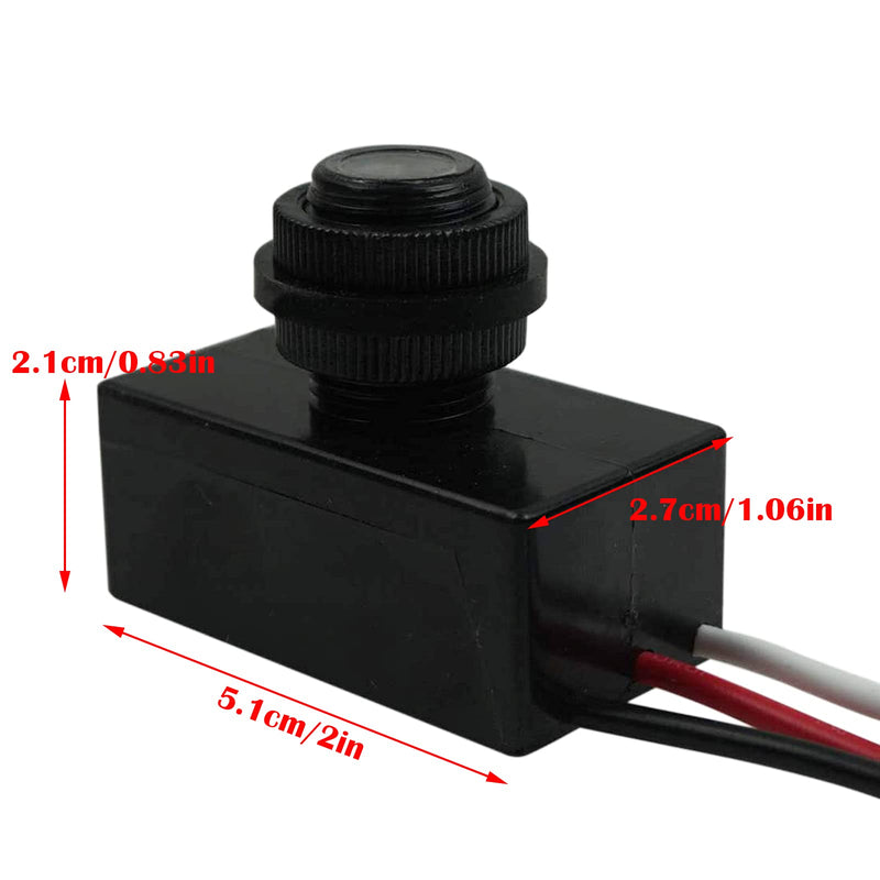 MGGi DC Sensor Photoelectric Light Switch for Outdoor Lighting Fixtures, 5A Dusk to Dawn Photocell Switch, Mini Auto Photoswitch, Hard-Wired Post Eye Light Control Switch - Sensor Control Switch 8-50V