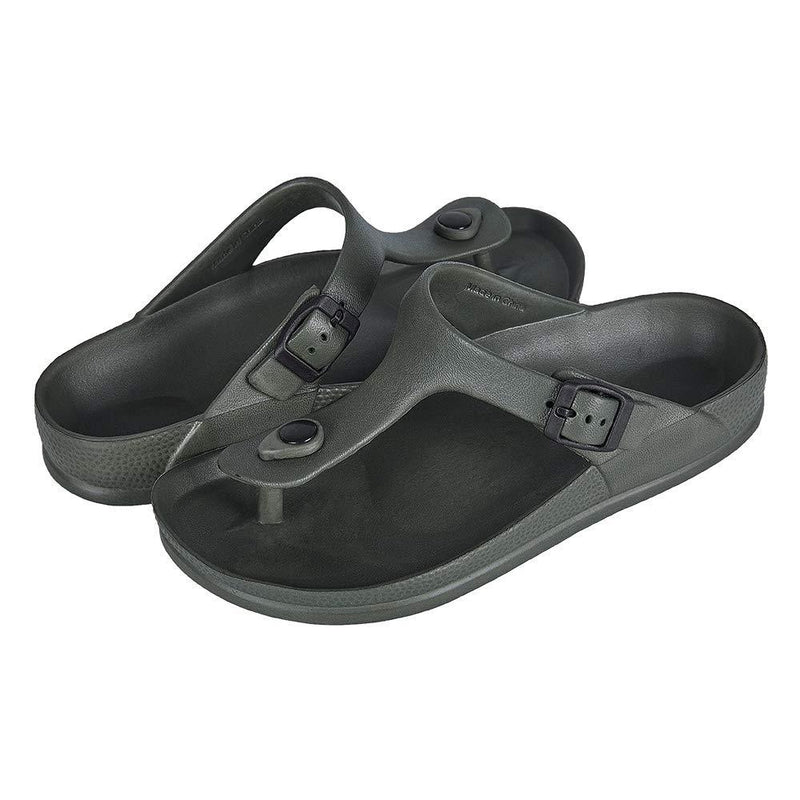 FUNKYMONKEY Women's Comfort Slides Double Buckle Adjustable EVA Flat Sandals 6 Army Green/Flipflops