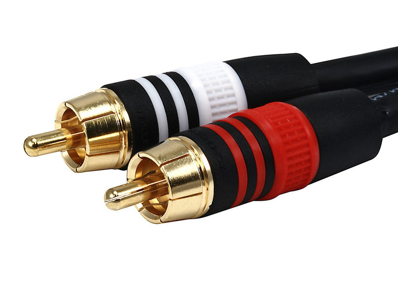 Monoprice 1.5ft Premium 2 RCA Plug/2 RCA Plug M/M 22AWG Cable - Black Single