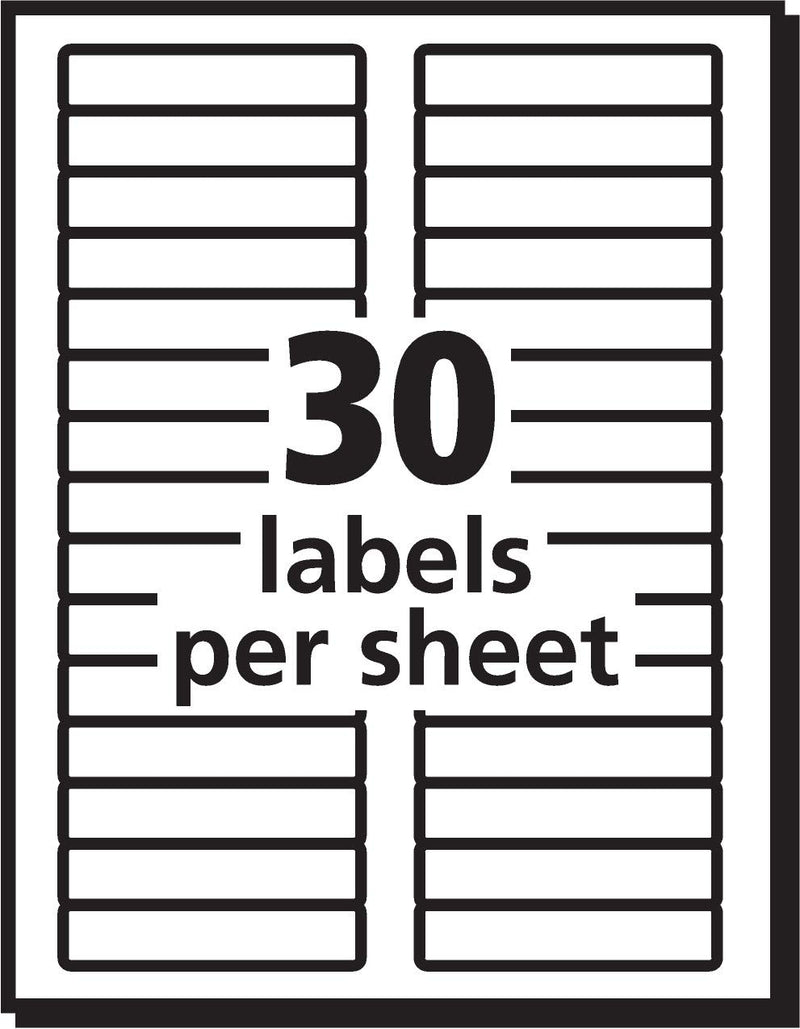 Avery Removable 2/3 x 3 7/16 File Folder Labels 750 Pack (6466) White