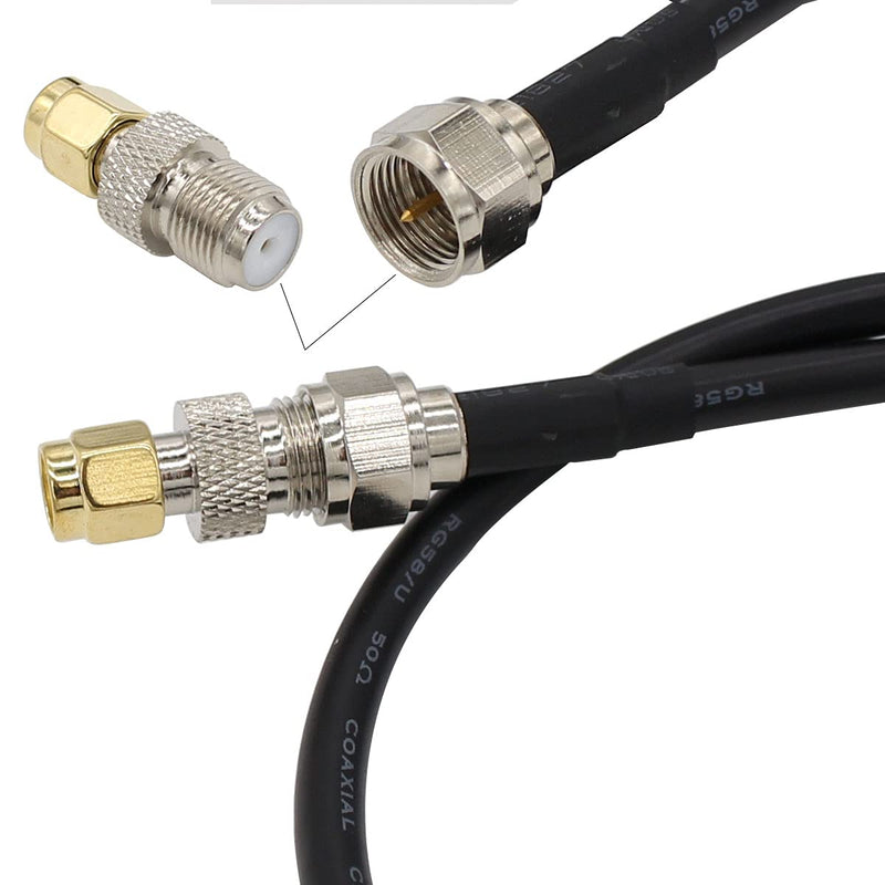 SMA to F Adapter SMA Male to F Type Male 20 inch RG58 Coax Coaxial Extension Cable +3pcs F Type to SMA Male Female Connector