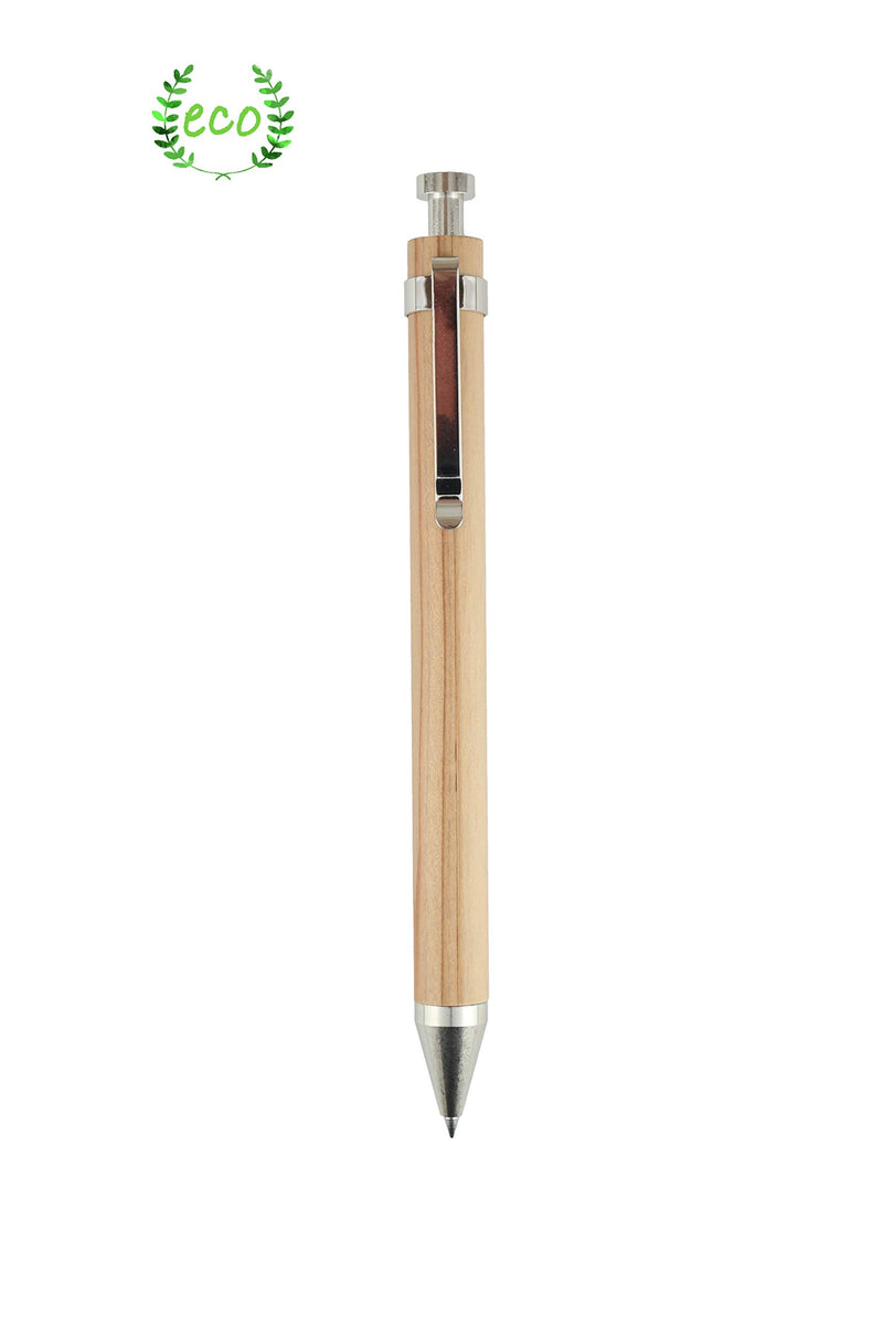 Wooden cypress click ballpoint pen 0.7mm (made in Japan) &mitsubishi 0.7mm,ballpoint pen refill set(WOOD-4/S-7L)