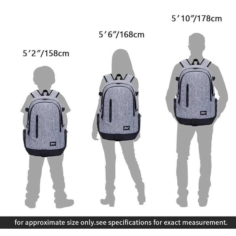 Rickyh style School Backpack Travel Bag for Men & Women, Lightweight College Back Pack with Laptop Compartment One_Size Denim Grey