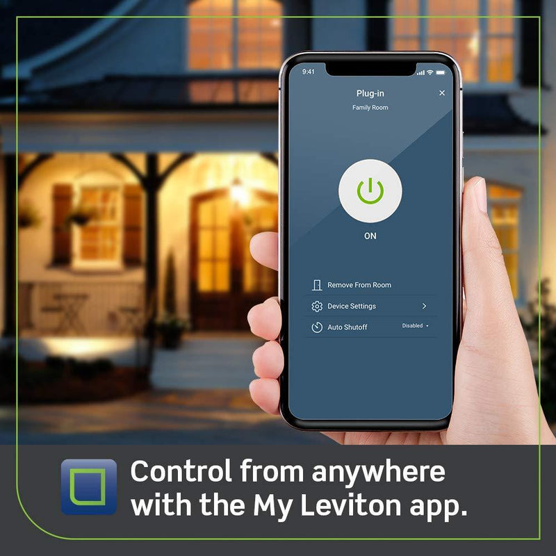 Leviton D215P-2RW Decora Smart Wi-Fi Mini Plug-In Switch (2nd Gen), Works with Hey Google, Alexa, Apple HomeKit/Siri, and Anywhere Companions, No Hub Required , White