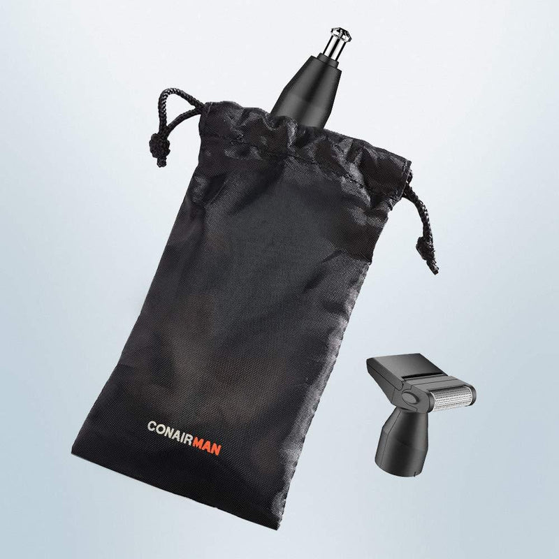 ConairMAN Battery-Powered Ear and Nose Hair Trimmer Men's: Detailer and Shaver Attachment