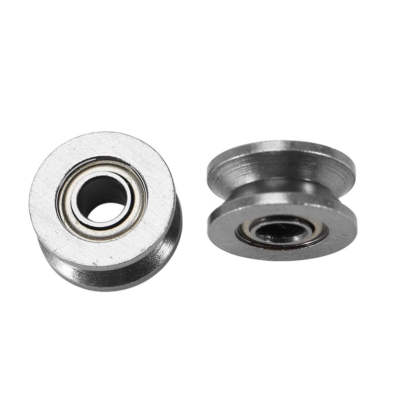 Stainless V Groove Bearing, Grooved Bearing Precision, Mini Dobble Pulley Wheels, Rollerball Bearings Guide Pulley Bearing, for Rail Track Linear Motion System 4x13x6mm, 10pcs, V624ZZ