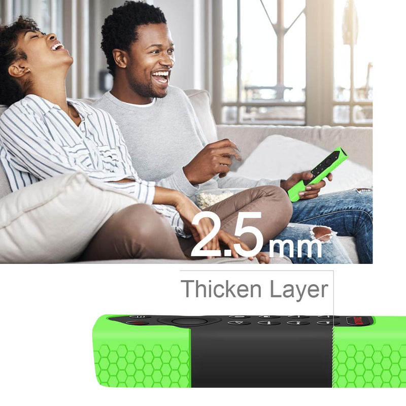 Silicone Protective Case Compatiable for NVIDIA Shield TV Pro/4K HDR Remote Controller,Remote Case Holder Protetcor Skin for NVIDIA Shield Remote,Shockproof Remote Battery Bumper Back Cover-Glowgreen Glow Green