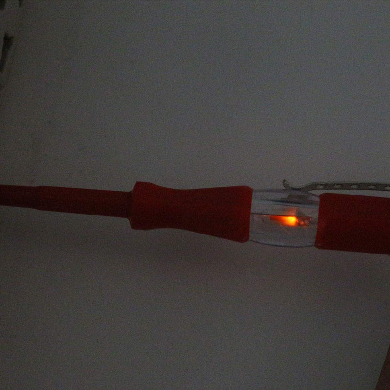 uxcell Voltage Tester AC 100-500V with 3mm Slotted Screwdriver with Clip for Circuit Test, Red