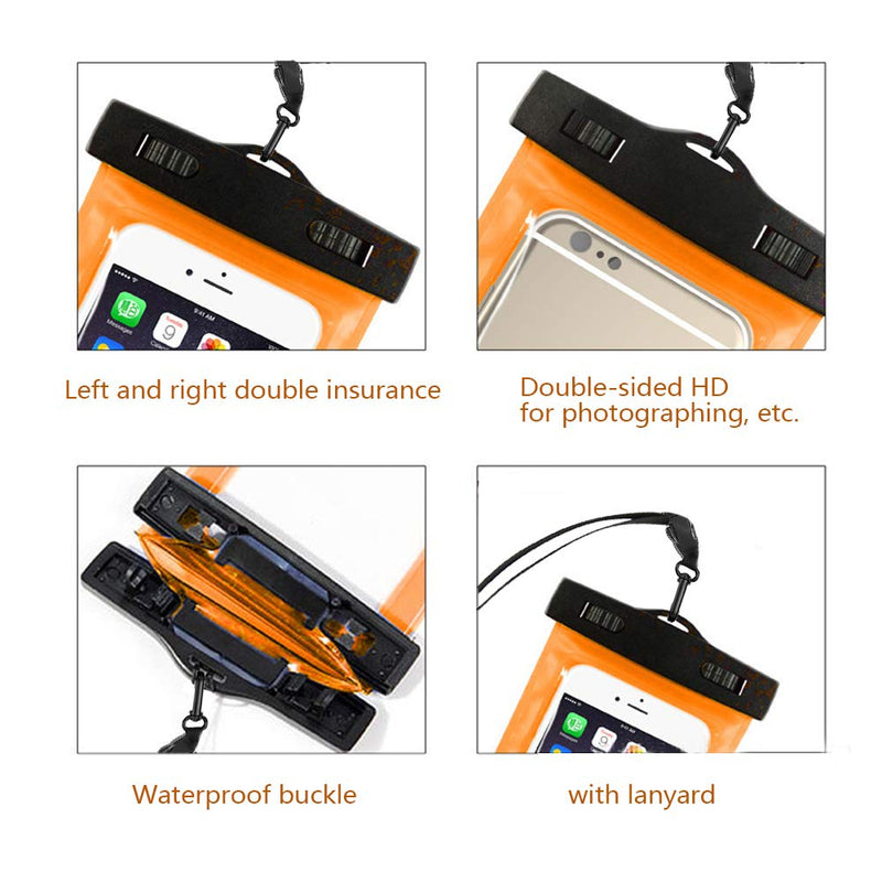 5 Pack Universal Waterproof Phone Pouch, Large Phone Dry Bag Waterproof Case for Apple iPhone 13 12 11 Pro Max XS Max XR X 8 7 6 Plus SE, Samsung S21 S20 S10,Note,Up to 6.7" Multicolor 1