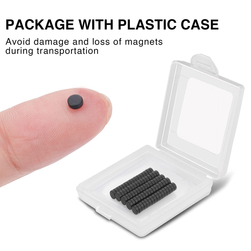 TRYMAG Miniature Magnets 120 Pcs, 3x2mm Tiny Magnets Small Black Round Neodymium Disc Magnets Mini Rare Earth Magnets for Fridge, Crafts, Whiteboard, DIY, Science A6：3x2mm 120Pcs-Black