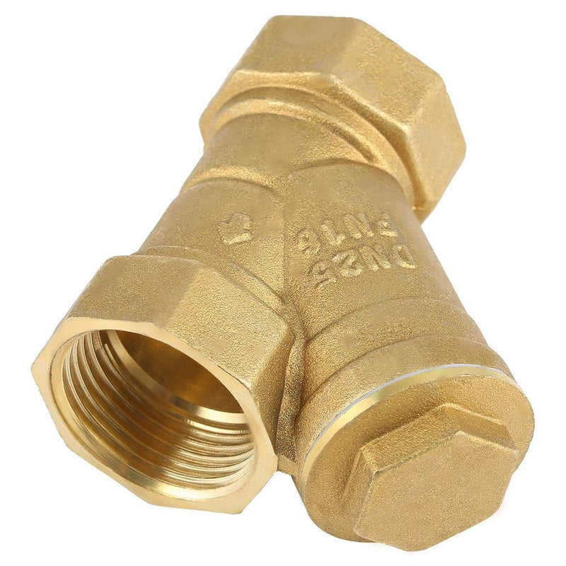 1" BSPP Y Shaped Brass Strainer Filter Valve Female Thread Connector for Water Oil Separation