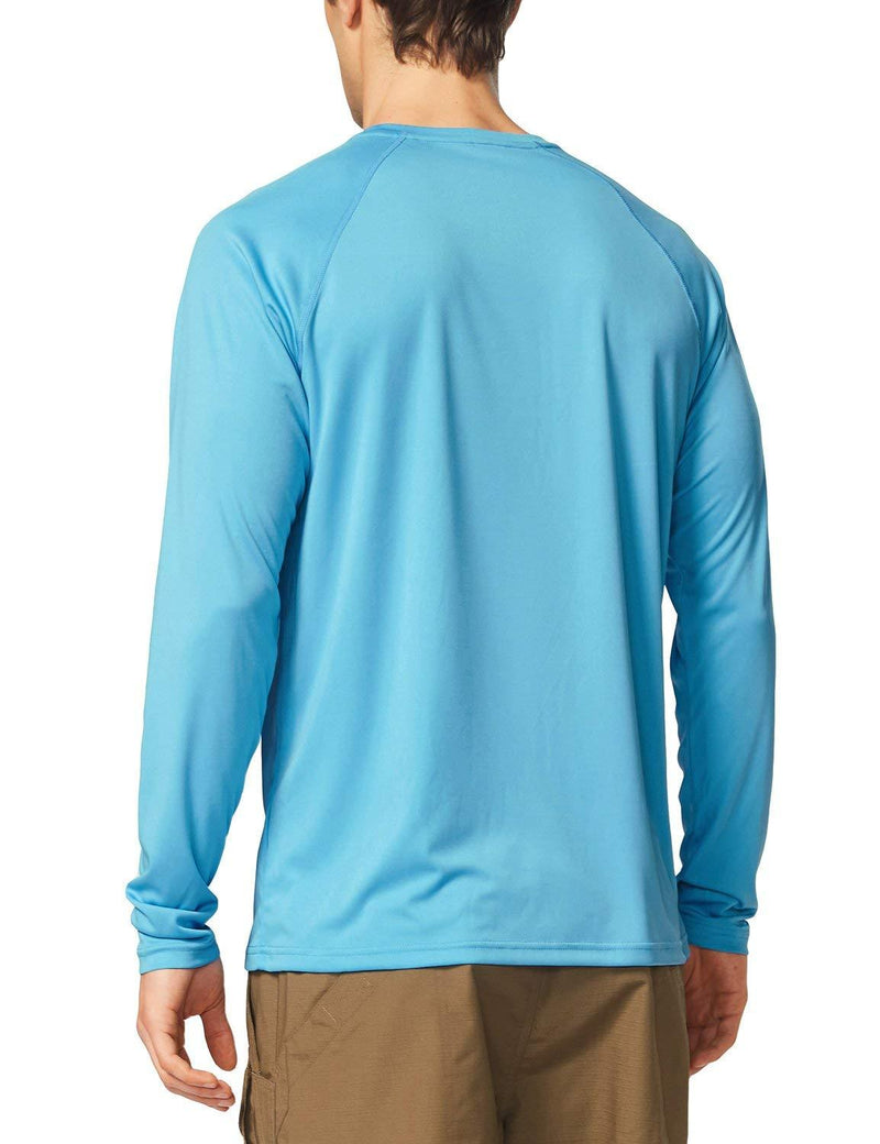 BALEAF Men's Long Sleeve Shirts Lightweight UPF 50+ Sun Protection SPF T-Shirts Fishing Hiking Running 01-blue Small