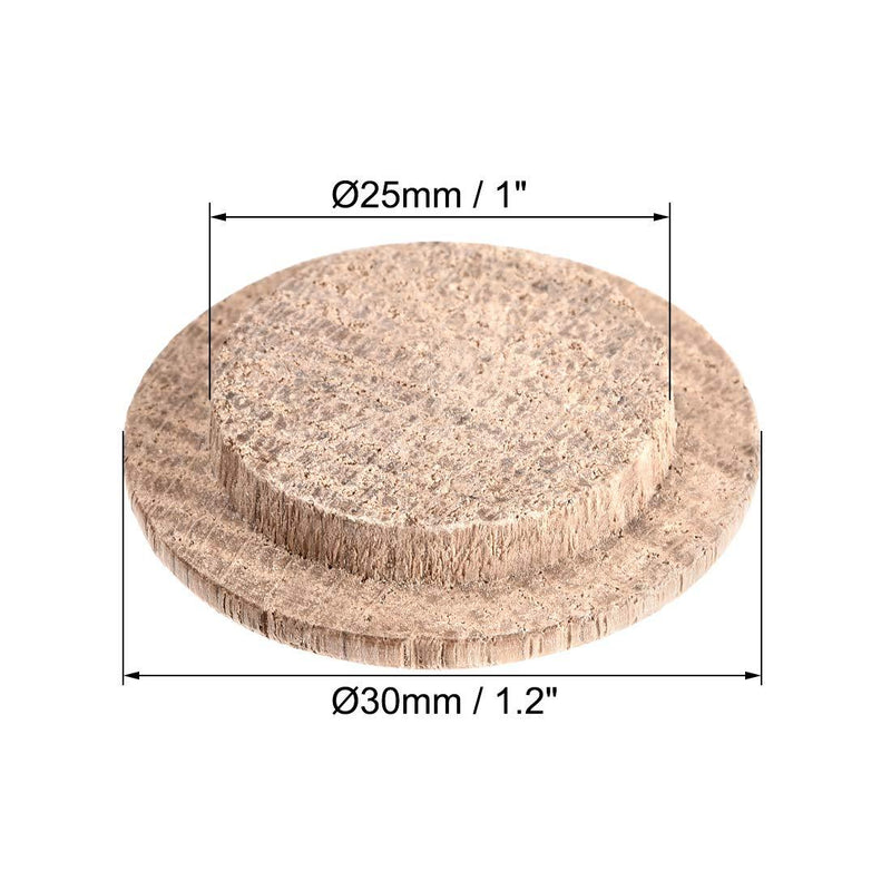 uxcell Wood Button Plugs 1 Inch Oak Hardwood Screw Hole Furniture Plugs 5 Pack