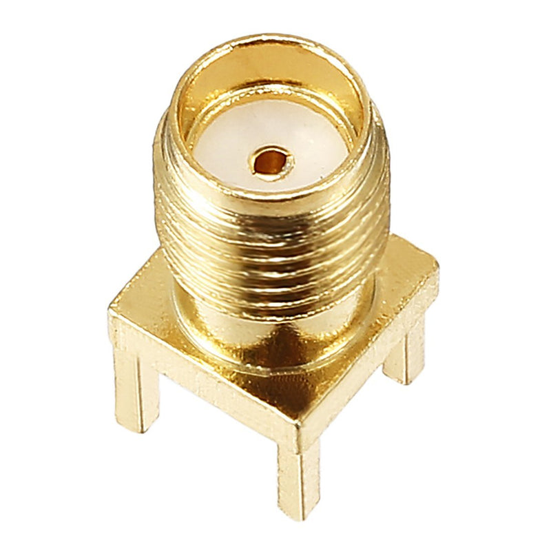 bnafes SMA Female PCB Panel Edge Mount Connector Straight Solder RF Coaxial Adapter Vertical Thru Hole Goldplated 15Pcs