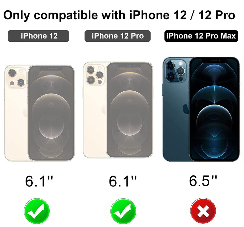 Seabaras Leather Wallet Case for iPhone 12 Wallet Case and iPhone 12 Pro Wallet Case with Credit Card Holder Case for iPhone 12 and iPhone 12 Pro 6.1 inch (Black) Black