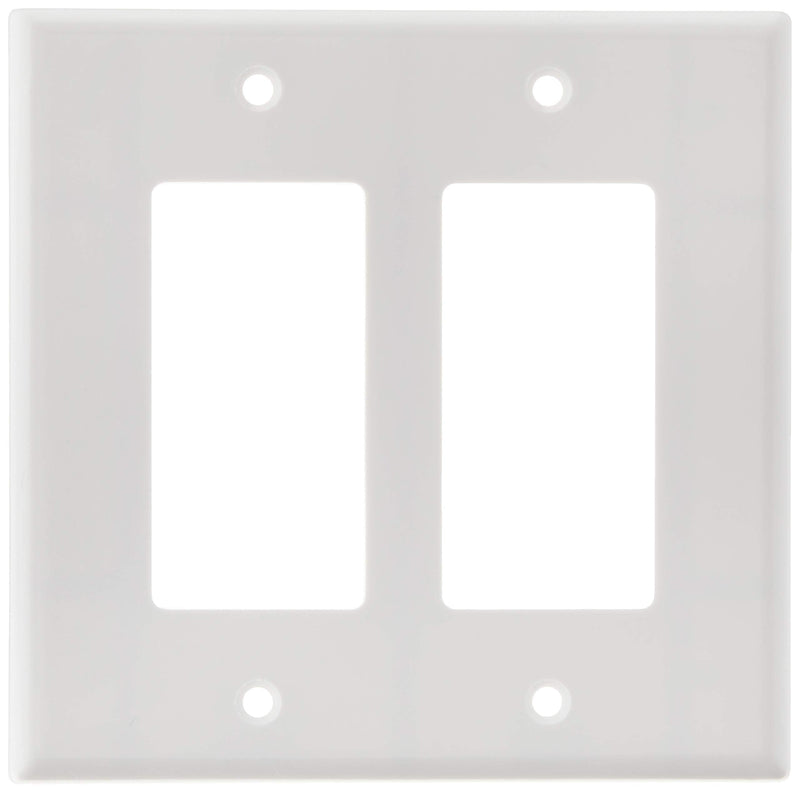 Leviton 80609-W 2-Gang Decora/GFCI Device Decora Wallplate, White