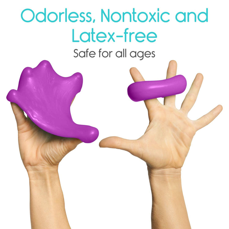 Vive Therapy Putty, Occupational Hand Tools (2 Pack) - Sensory Stress Relief - for Physical Exercise, Finger Pain, Grip Strength, Rehab, Arthritis, Adults, Forearms, Fidgeting, Motor Skills Purple