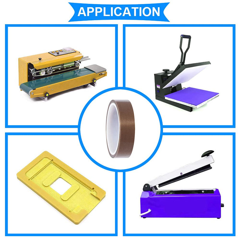 DAOKI 4 Rolls Polyester High Temp Tape Green PET Tape 8/12/20/25mm x 33m(108ft) Silicone Adhesive Tape for Masking, Circuit Boards with 2 Rolls 15mm x 10m(33ft) Teflon Tape 8mm,12mm,20mm,25mm