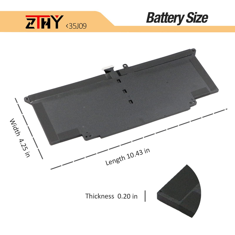 ZTHY 39Wh 35J09 Laptop Battery Replacement for Dell Latitude 7310 7410 Series Notebook P34S P34S001 JHT2H Y7HR3 4V5X2 HRGYV WY9MP XMV7T 0HRGYV 07CXN6 0YJ9RP 009YYF 11.4V 3255mAh