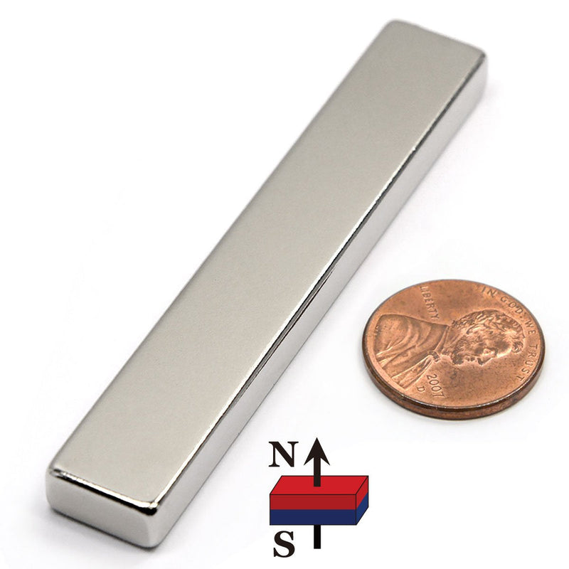 CMS MAGNETICS - Rectangle Neodymium Magnet Bar (1 ct, 3” x1/2" x1/4”) - Rare Earth Rectangle Magnet for Crafts, School Projects & Magnetic Therapy, Pack of One Rectangular Neodymium Bar Magnet