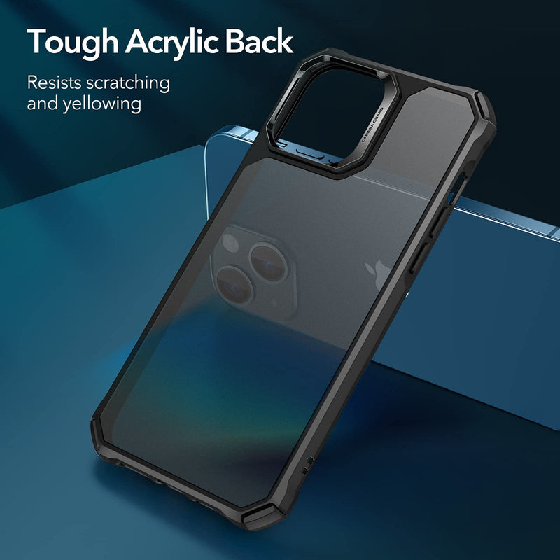 ESR Air Armor Case, Compatible with iPhone 13 Case, Military-Grade Drop Protection, Shock-Absorbing Corners, Yellowing-Resistant Hard Back, Scratch Resistant, Frosted Black