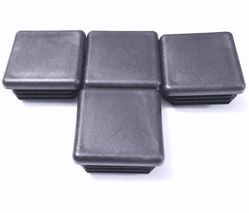 (Pack of 4) 1 1/2" - 1.5 Inch Square Tubing Cap Plugs - 10-14 Ga (1.29"-1.34" ID) End Cap -Steel Fence Post Pipe Tube Cover - Furniture Inserts - End Caps for Fitness Equipment