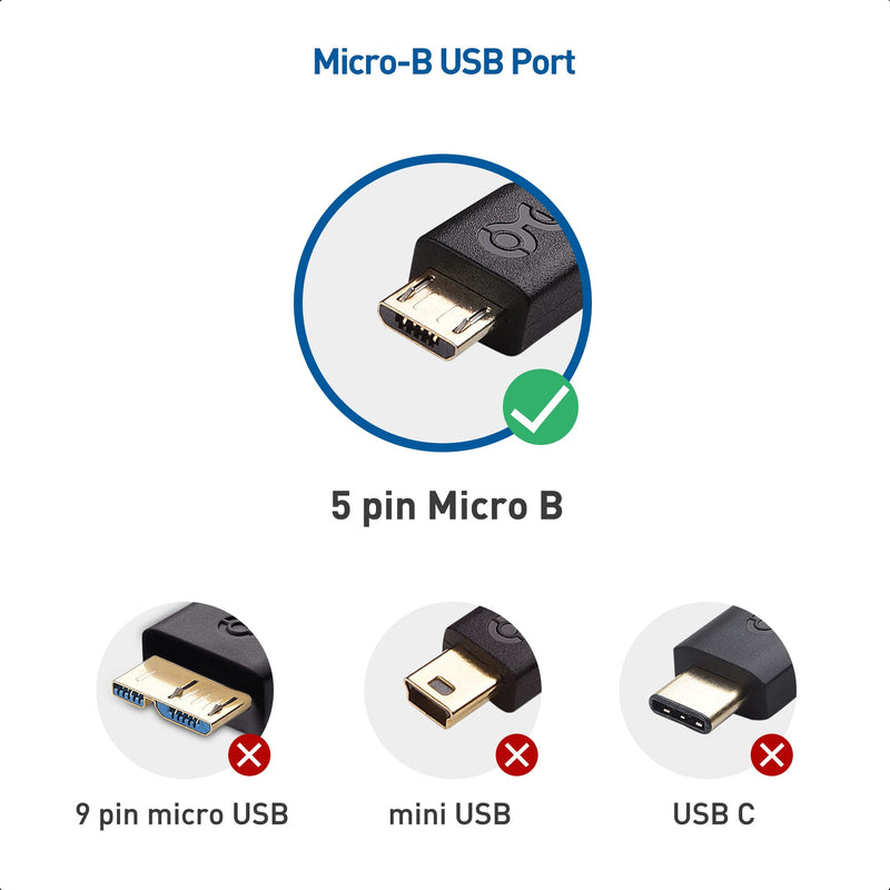 Cable Matters Braided USB C to Micro USB Cable 3.3 ft (Micro USB to USB-C Cable, USB Type C to Micro USB Cable) in Black 3 Feet