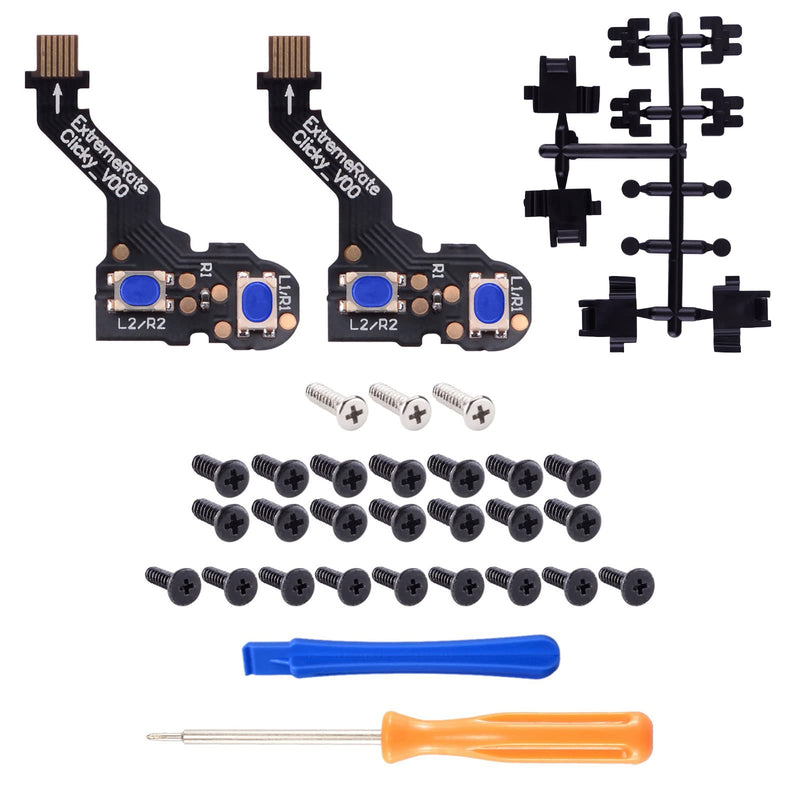 eXtremeRate Tactile Version Clicky Hair Trigger Kit for PS5 Controller Shoulder Buttons, Custom Tactile Bumper Trigger Buttons for PS5 Controller BDM-010 & BDM-020, Mouse Click Kit for PS5 Controller For PS5 BDM-010 020 Tactile Clicky Hair Trigger Kit