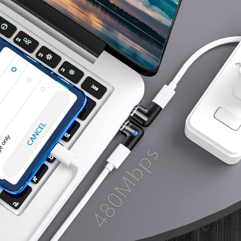 USB C Magnetic Adapter Straight 100w + Magnetic USB C Adapter Right Angle Black Fast Charging 5Pin 480Mbps Data Transmission straight + right angle black 5pin